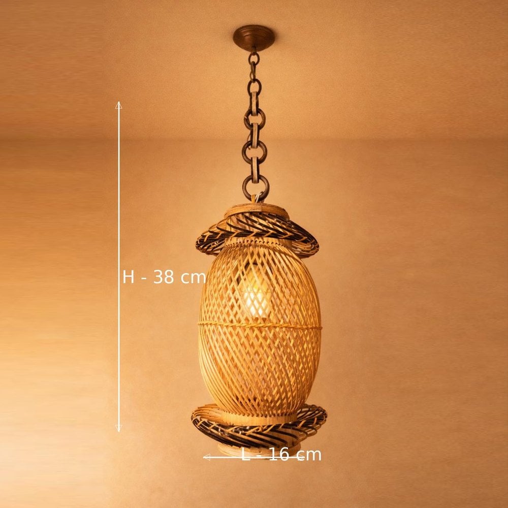 Handmade Bamboo Round Hanging Lantern Lamp